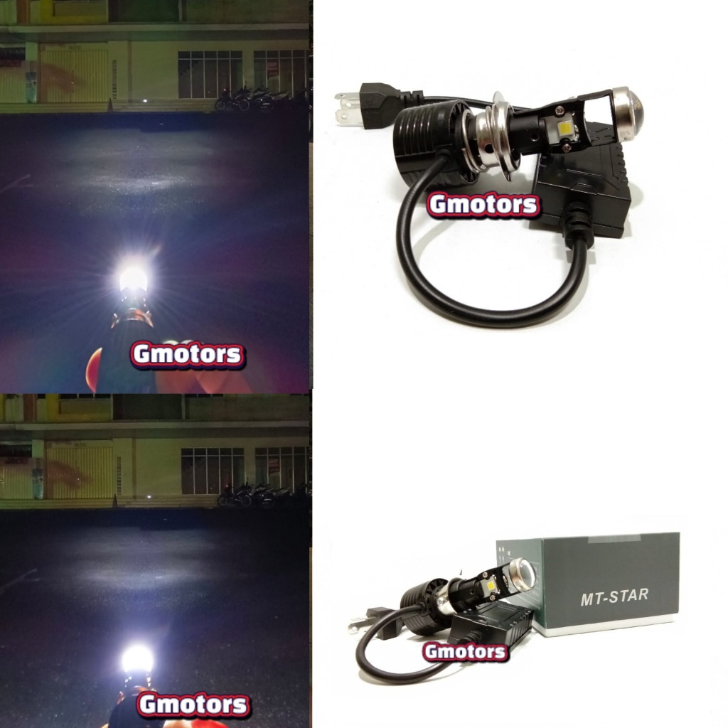 MT STAR ไฟหน้า LED H4 H7 H6 โปรเจคเตอร์ Super Bright พร้อมพัดลมระบายความร้อน