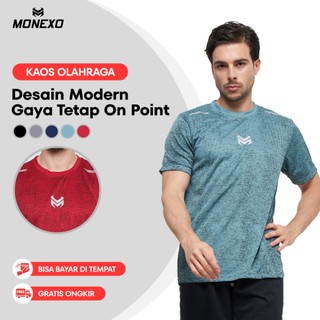 Monexo - Baju Kaos Olahraga Lari Running Gym Fitness Sepeda Senam Quick Dry Fit Active Pria MN01