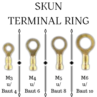 Skun Terminal Ring Round Bolt Hole M3 4mm M4 6mm M5 8mm M6 10mm