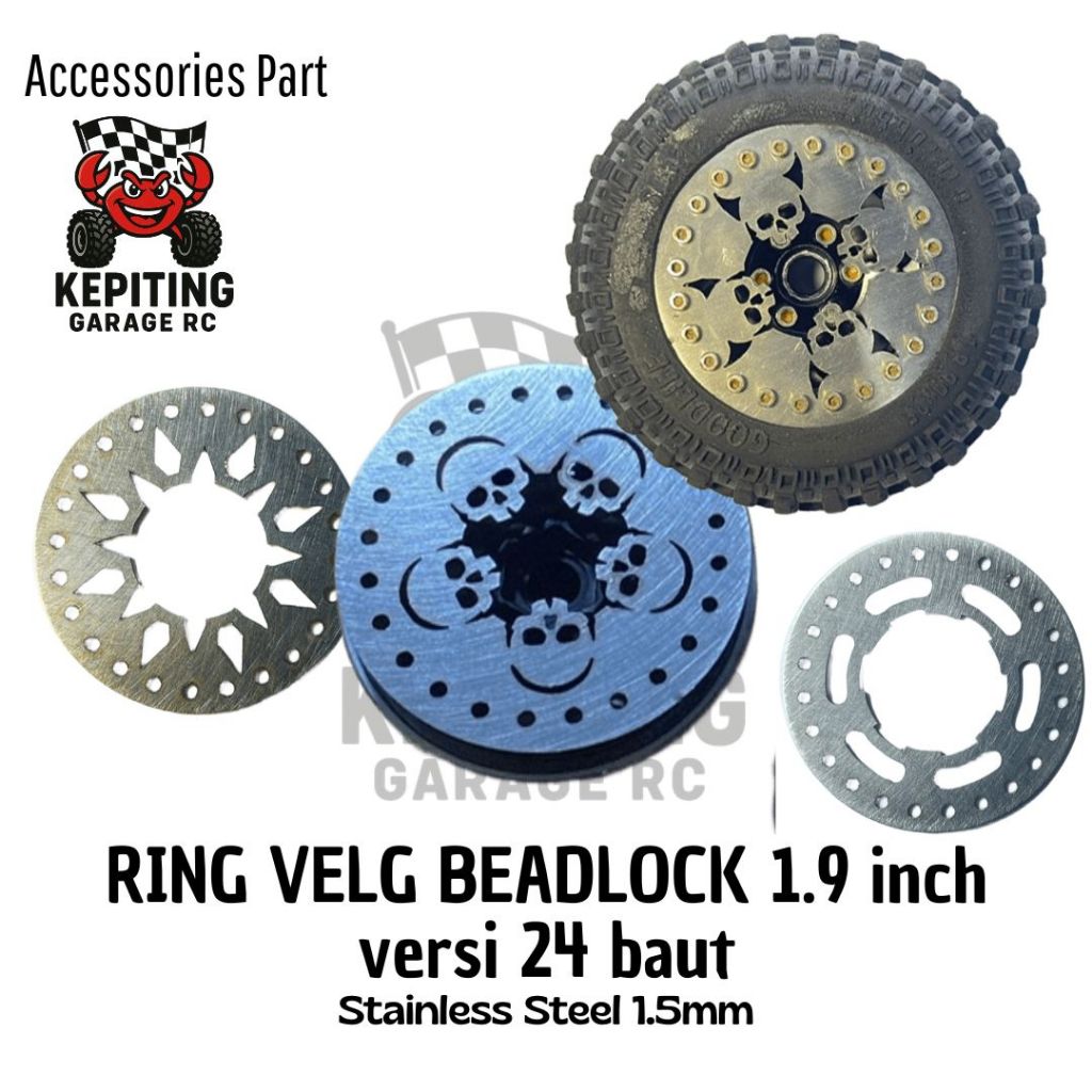 แหวน Beadlock Rims 1.9 4 ชิ้นสแตนเลส RC 1/10