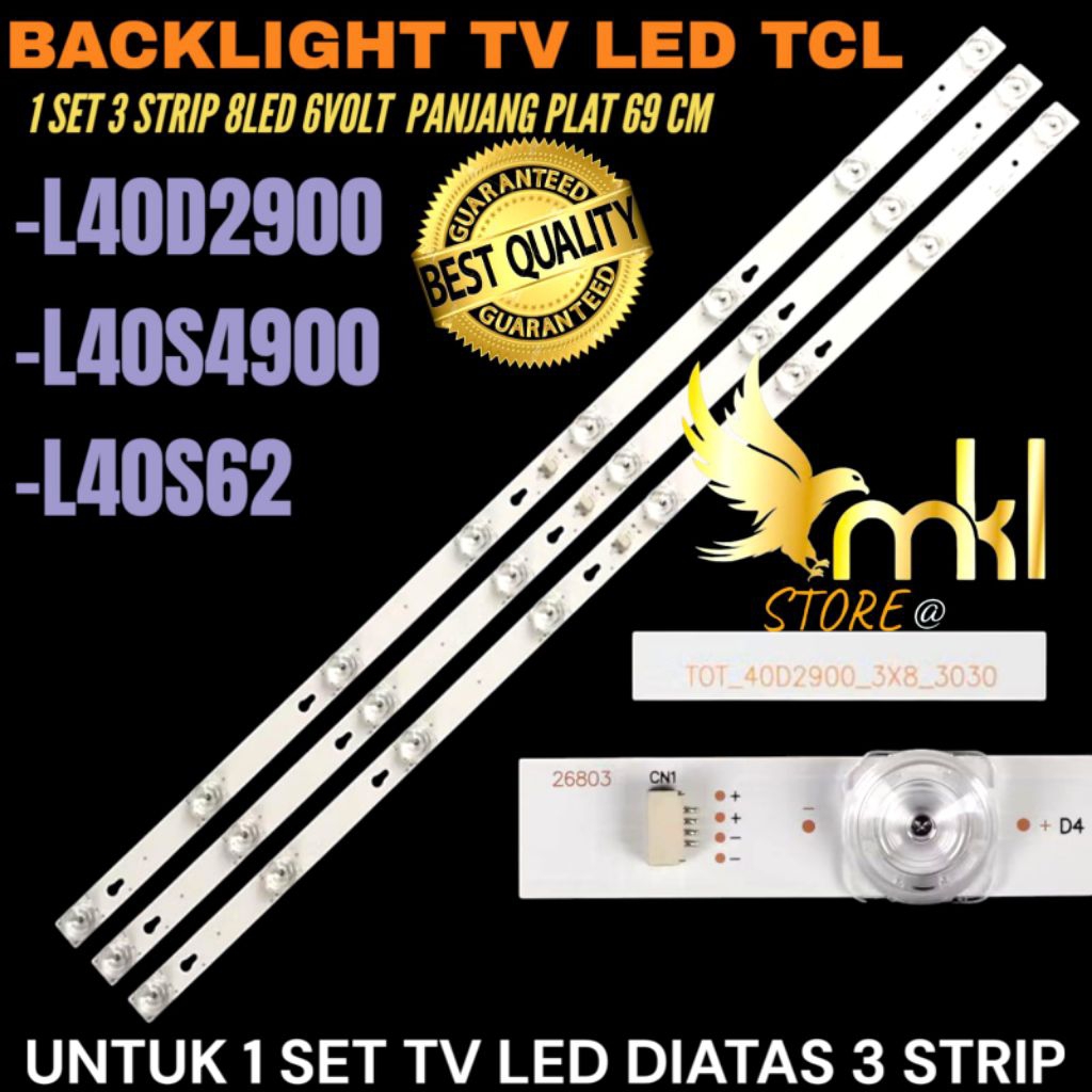 TCL 40 INCH LED TV BACKLIGHT 40D2900- L40S4900 L40S62 TCL LED TV BACKLIGHT