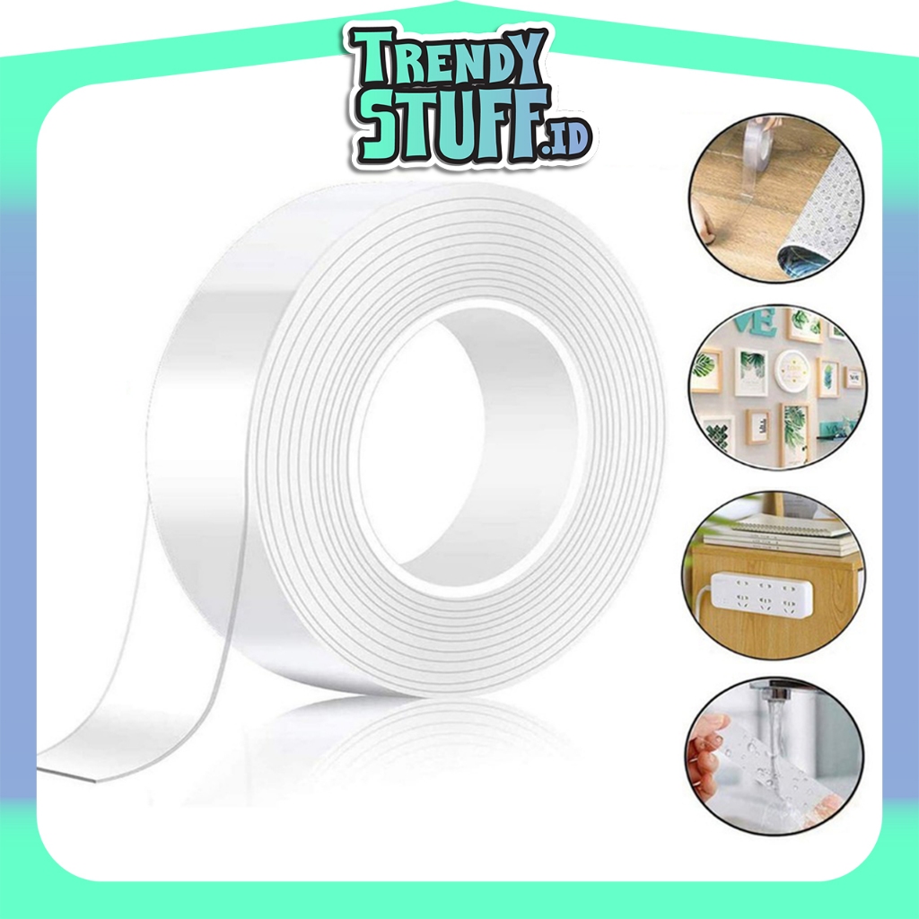 อินเทรนด์Stuff.id 5M 3M Nano double tape เทปใสนาโนยาว 3 เมตร super clear nano tape 3 เมตร super stro