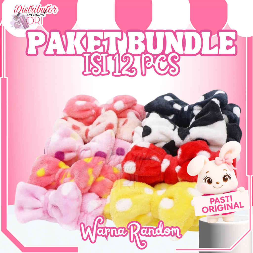 [PACKAGE OF 12] ผ้าโพกผมผู้หญิงลายริบบิ้นผมสไตล์เกาหลีที่คาดผมผู้หญิงน่ารักที่คาดผม 12 ชิ้นสุ่ม BUND