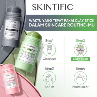 Clay Mask Stick Collection Kit Masker Wajah -Mugwort Acne Clay Stick 40g & Alaska Volcano Clay Exfoliating Pore Detox Clay Stick & Niacinamide Bright Boost Clay Stick Masker Wajah Komedo Eksfoliasi Wajah Skincare
