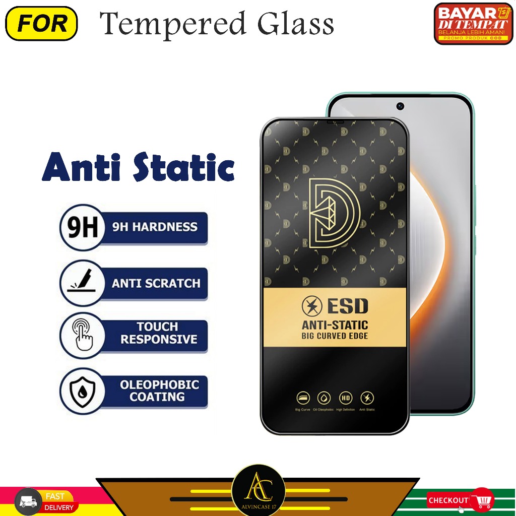 กระจกนิรภัย ESD Clear Anti Static Realme C71 C75 C55 C65 4G 5G C67 4G C17 GT 5G GT 2 GT 2 Pro GT Mas