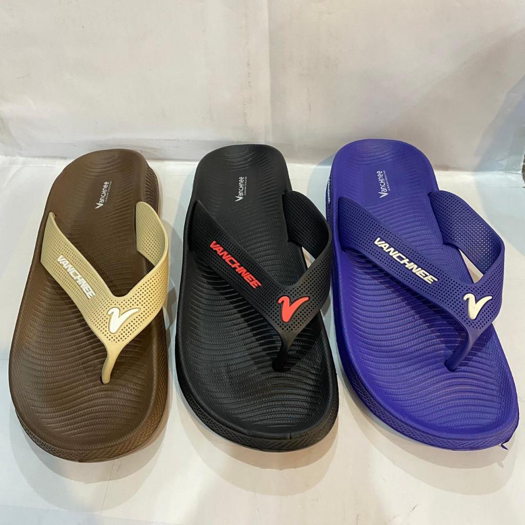 รองเท้าแตะผู้ชาย street ที่เชื่อถือได้ รองเท้าแตะ slop สีดํา VANCHNEE 975-L1, 975 LH, 975L