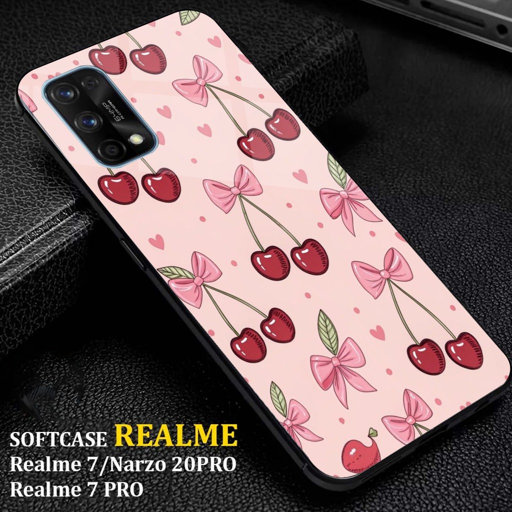 Realme 7 Auto Case Motif [ CHERRY ] เคส Realme 7 ล่าสุด Hp Case Hp Casing Softcase Glossy Hardcase 2