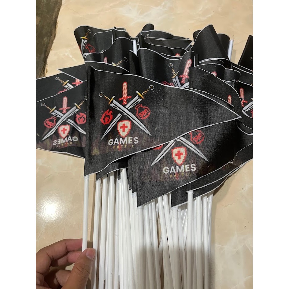 ผ้าธง Qiraati ขนาดเล็ก TPQ ธง MMQ ธงมือธงโลโก้ที่กําหนดเองและชื่อ