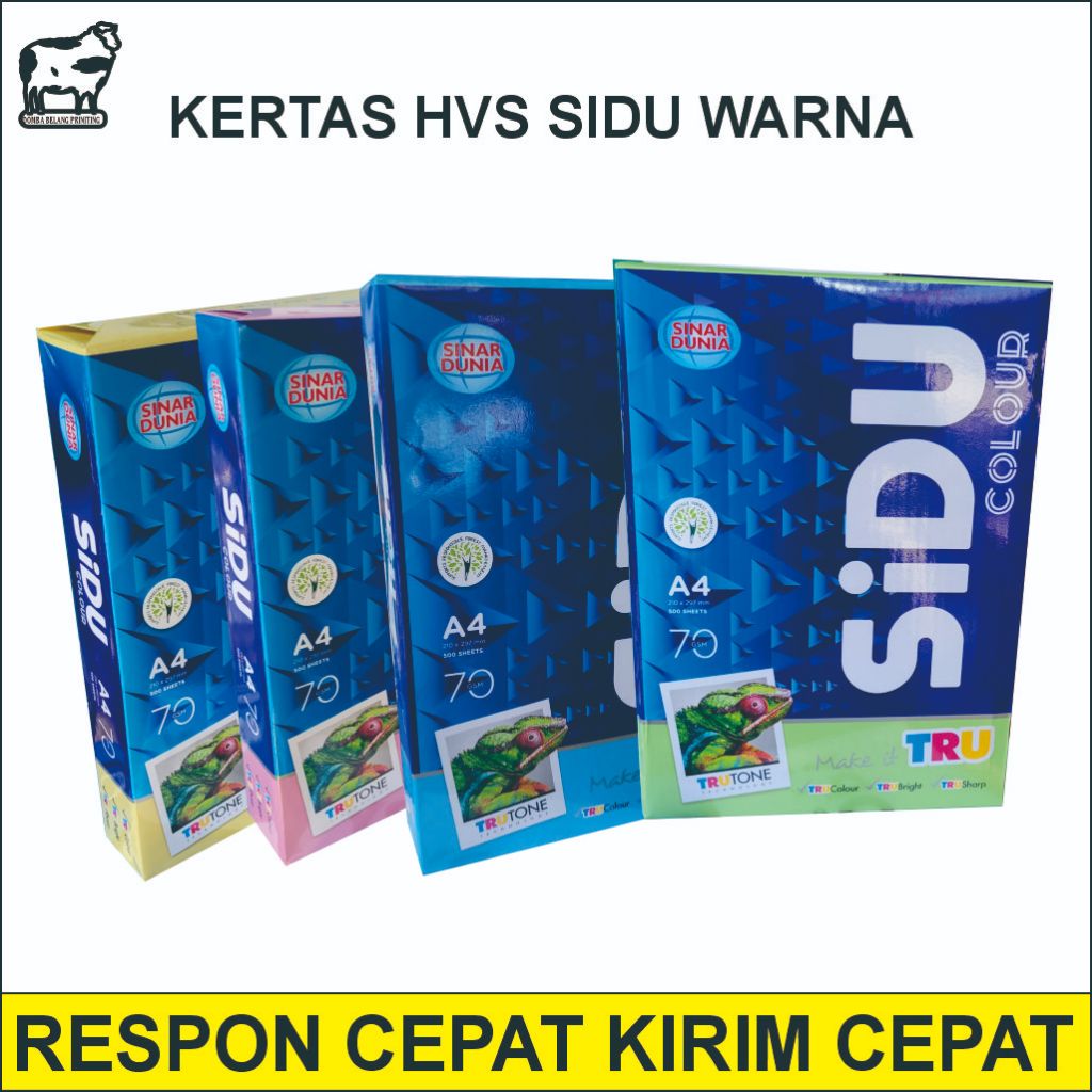 MERAH HIJAU Sinar Dunia HVS Paper / A4 70 Gsm Color / SIDU A4 Paper Color 70 Gram Red Yellow Blue Gr
