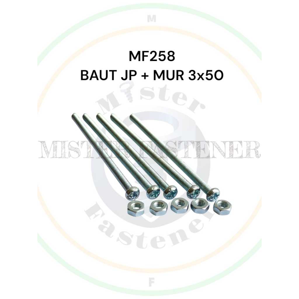 MESIN 50 ชิ้น JP M3x50 สลักเกลียวบวกถั่วไขควงสกรูเครื่อง 50 มม.3x50 M3 ทรานซิสเตอร์เครื่องสลักเกลียว