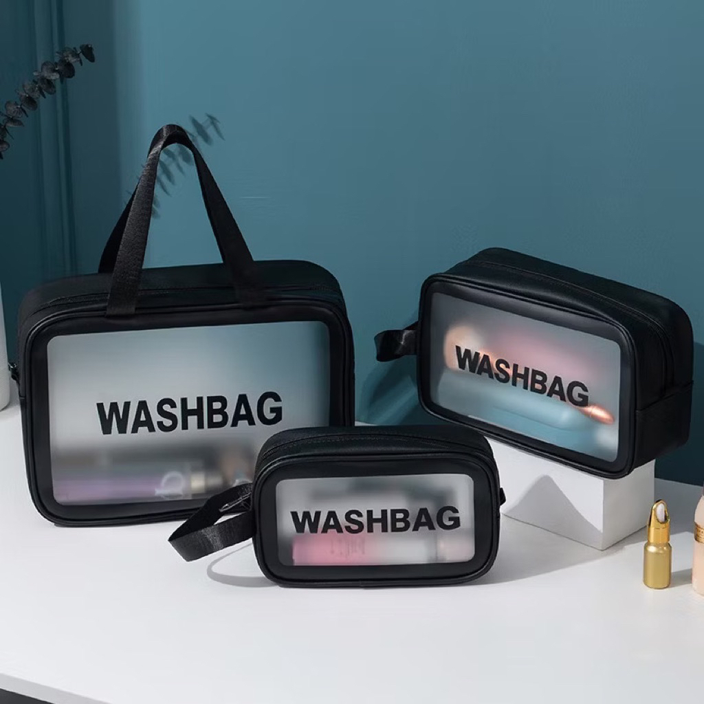 Toiletry WASHBAG Cosmetic Bag - Transparent Waterproof Travel Make-Up Pouch Travel Toiletry Soap Bag