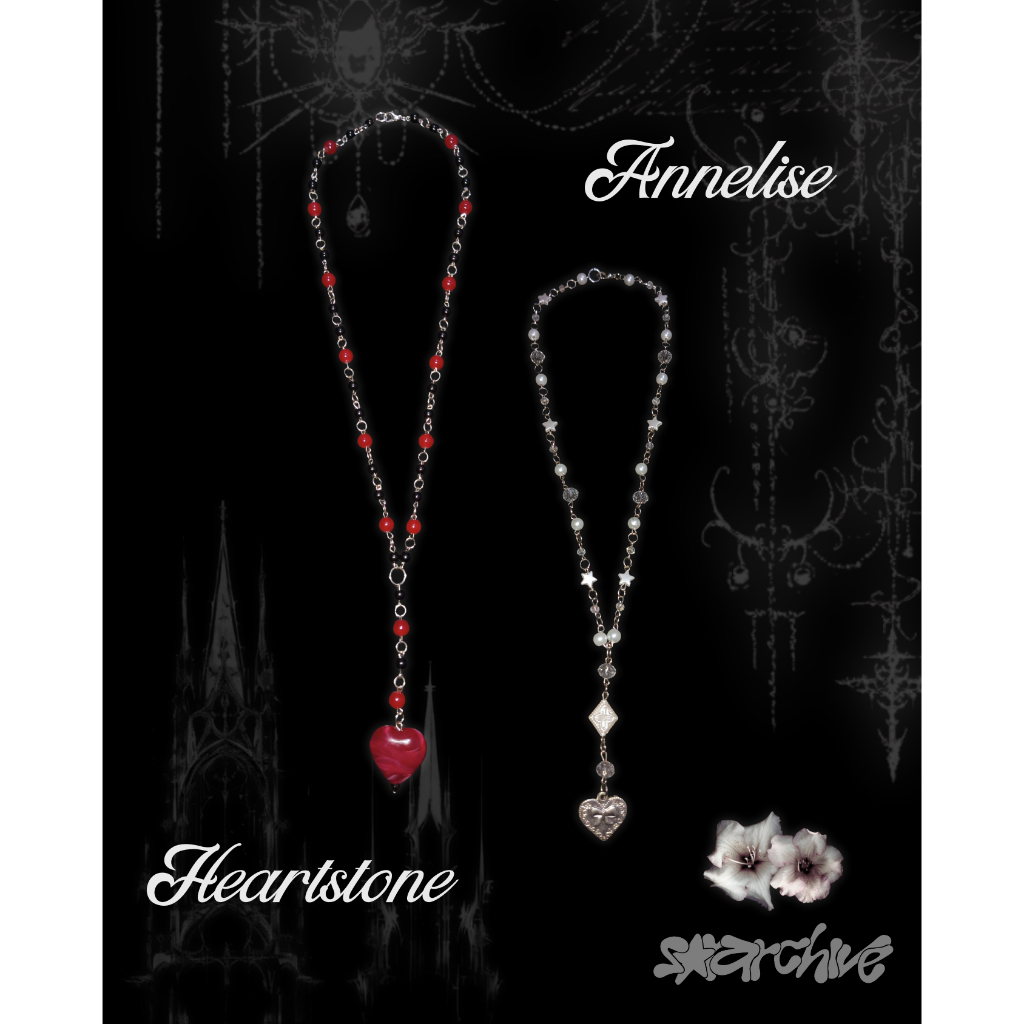 Y⊱AirPearstone & Annelise Necklace Air⊰s gothic Necklace goth core ance y2k Necklace ance watch fair