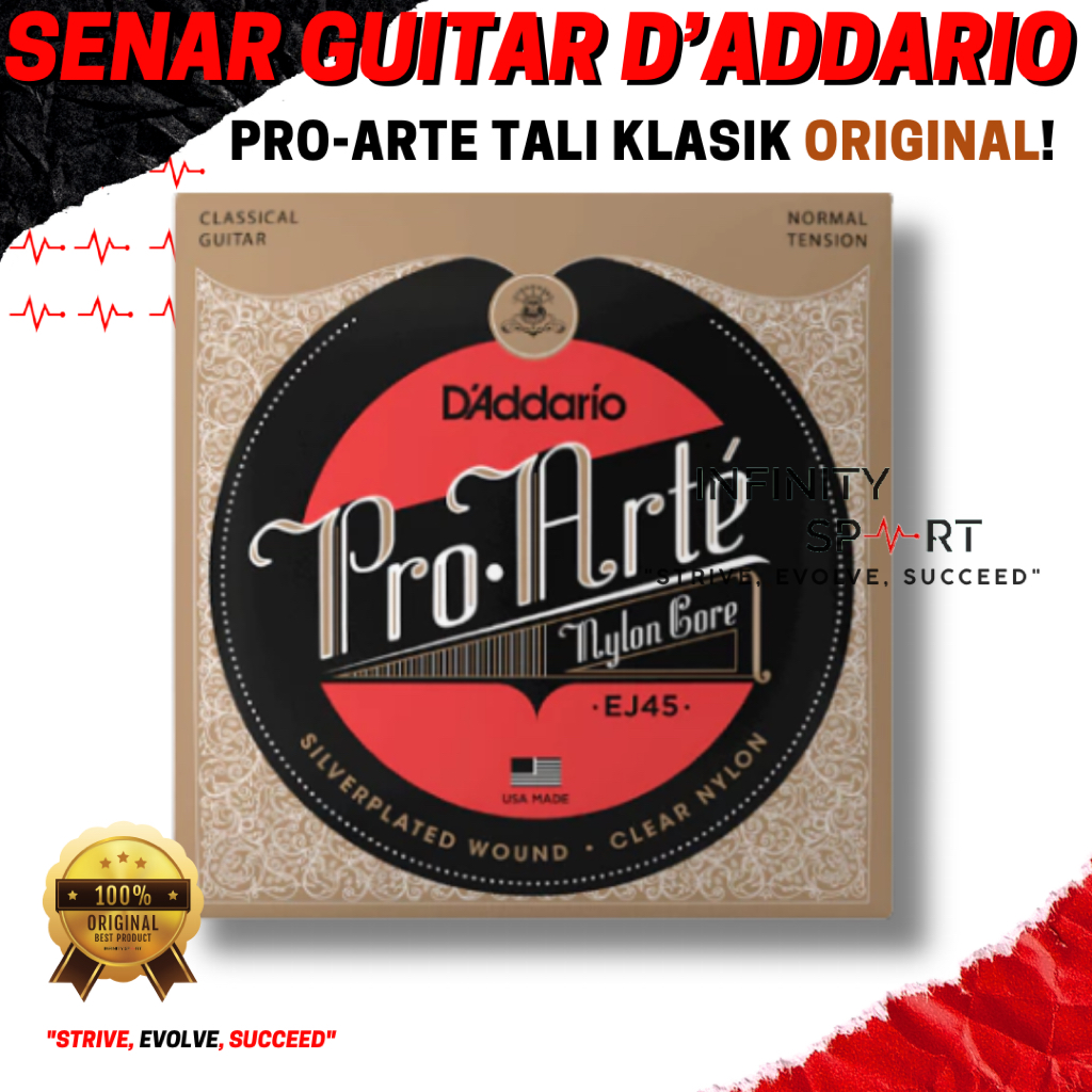 ต้นฉบับ DUNTARIO EJ45 PRO-ARTE NYLON CLASSICAL GUITAR STRINGS