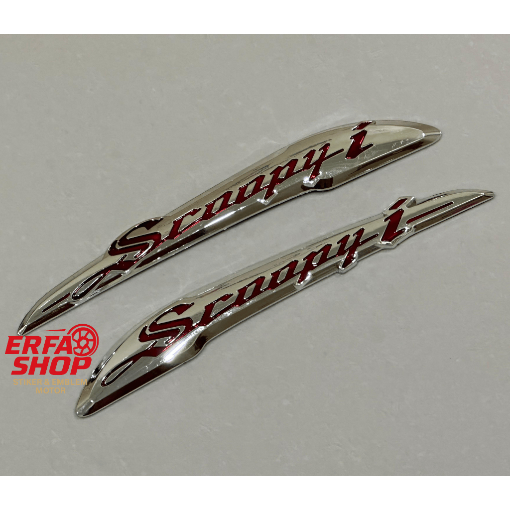 Honda Scoopy i Chrome Red Thailand ABS Scoopy คาร์บูเรเตอร์ Scoopy Thailand Soopy Fi Donut Universal Logo Emblem