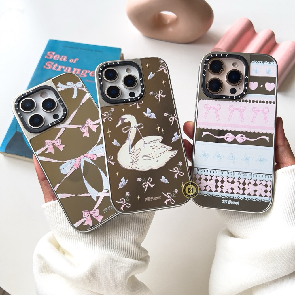 เคส!FY RE-MIRROR RIBBON SWAN CASE IPH 11-16 PRO MAX PLUS