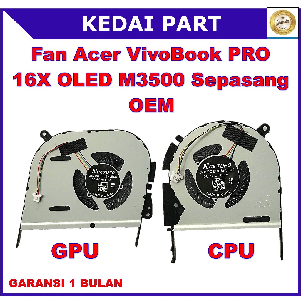 พัดลม ASUS VivoBook Pro 16X OLED M3500 M5300Q M3500QC K3500P K3500PC K3500PA K3500PH GPU CPU