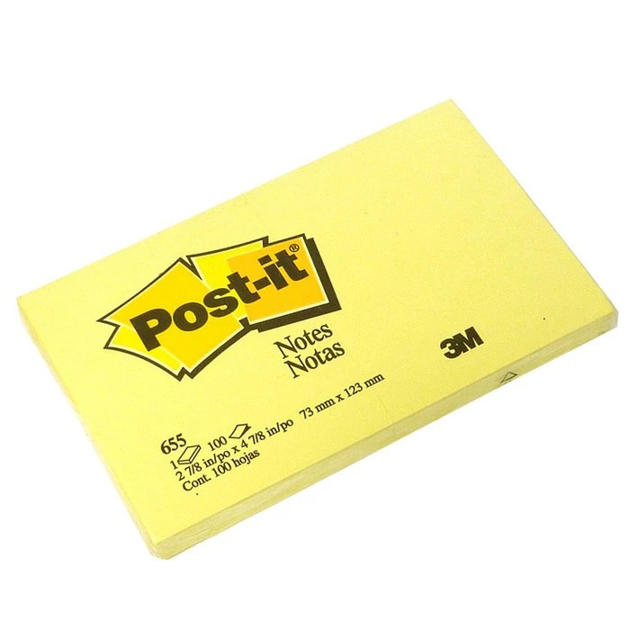 POST IT - MEMO / STICKY NOTE / STICK PAPER 655 3M 76 X 123 MM สีเหลือง