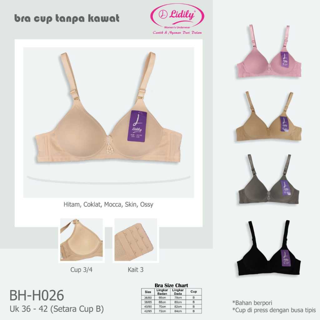 LIDILY BH-H026 WIRELESS CUP BRA UK 36-42
