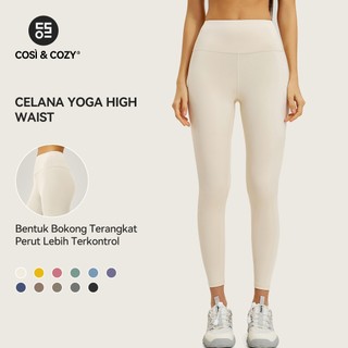 COSI COZY  Celana Olahraga Leggings Yoga Wanita dengan Pinggang Tinggi Tipe Dasar