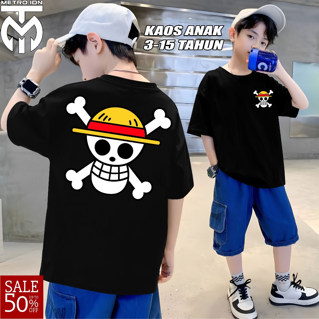 ONE PIECE MONKEY DLUFFY CHILDRENS DISTRO T-SHIRT - LUFFY GEAR 5 BLACK BOYS T-SHIRT