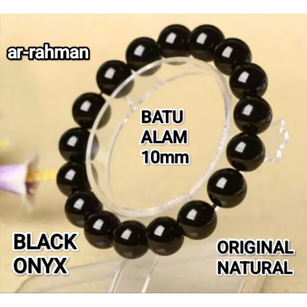 ต้นฉบับ 10 มม. สีดํา ONYX STONE BRACELET NATURAL STONE