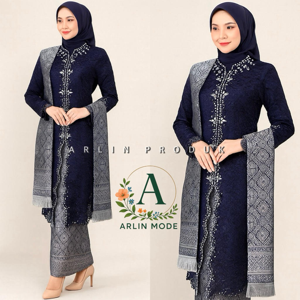 Modern Sequin Tunic Kebaya Set - Modern Ruung Dress Set - Modern Party Kebaya - Modern Graduation Ke