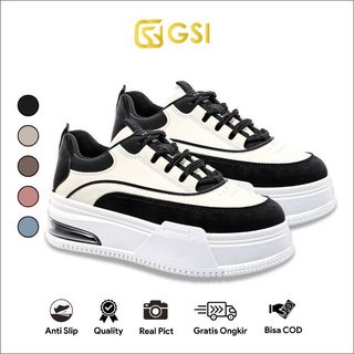 GSI Zeno 1325 Sepatu Sneakers Kasual Bertali Kulit Sintetis Casual Free Kotak