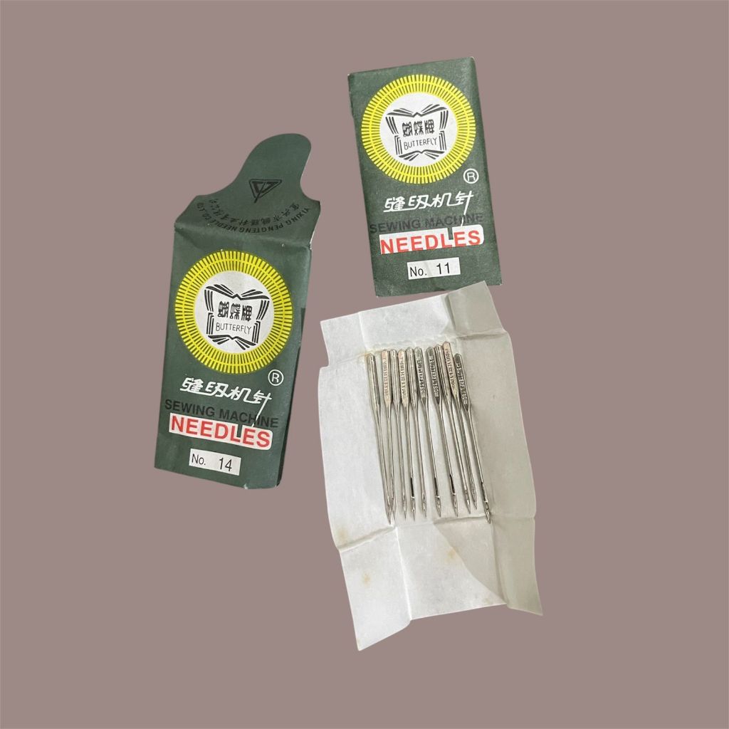 MESIN BUTTERFLY SeWING MACHINE NEEDLES ขนาด 11 & 14 / SEWING MACHINE NEEDLES ราคาต่อแพ็ค 10 ชิ้น - !