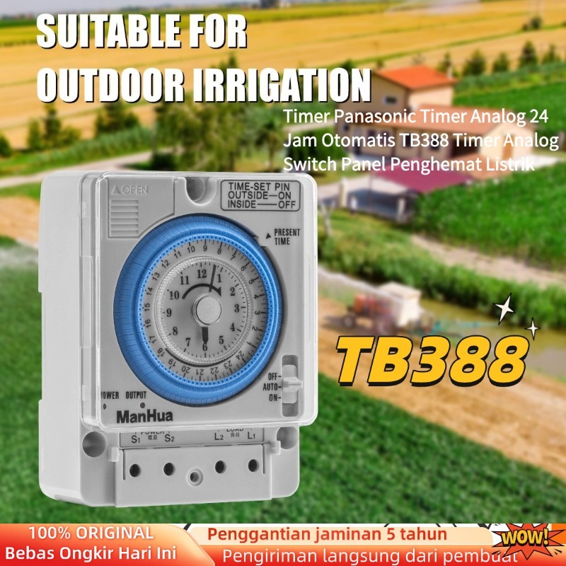 Panasonic Timer Analog Timer 24 ชั่วโมงอัตโนมัติ TB388 Analog Timer Switch Panel Electric Saver