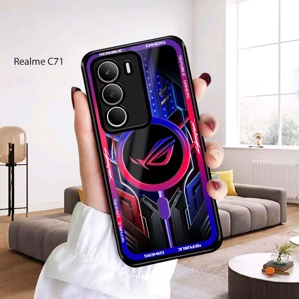HP เคส Realme C71 ใหม่ล่าสุด เคสเงา - เคสเคลือบเงาใหม่ Realme C71 เคสโทรศัพท์ [ROG] - เคส AGM เคสกระ