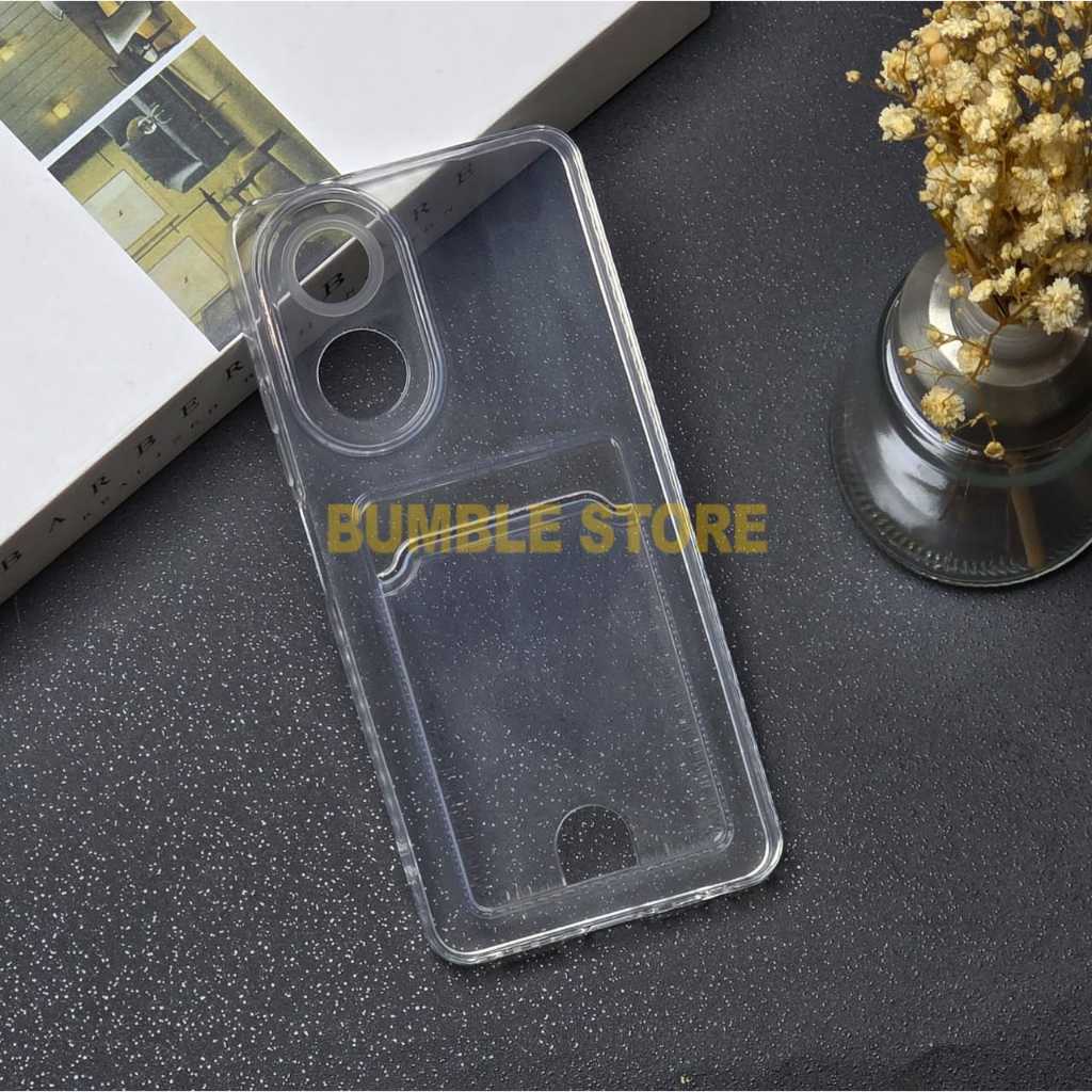 Bumble - Oppo A38 4G Oppo A18 Oppo A58 4G Oppo A60 4G Softcase Clear Card Case Bening Card Slot Case