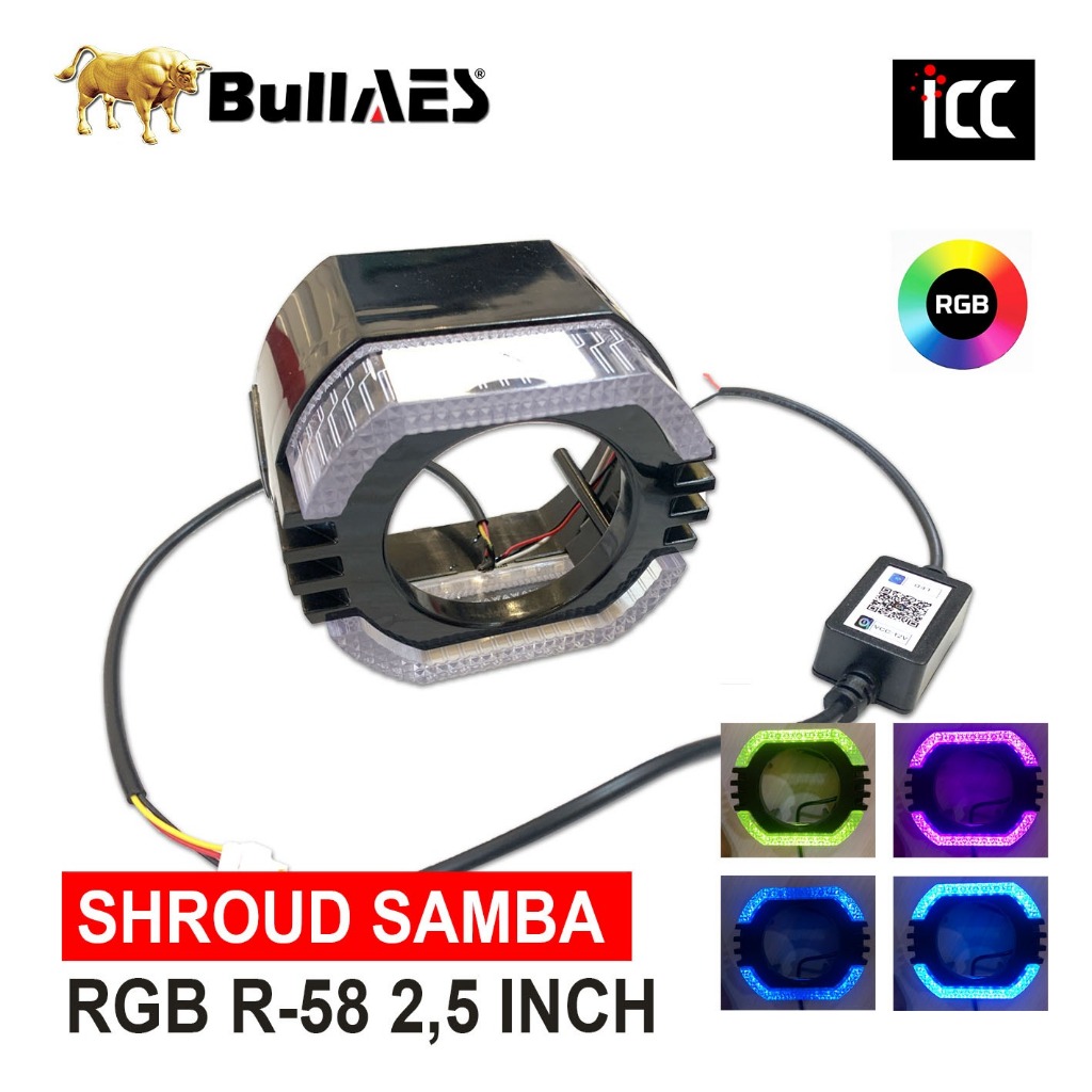 Shroud RGB Samba R58 ขนาด 2.5 นิ้วคริสตัล 5D เพชรตัดหน่วยยี่ห้อ ICC