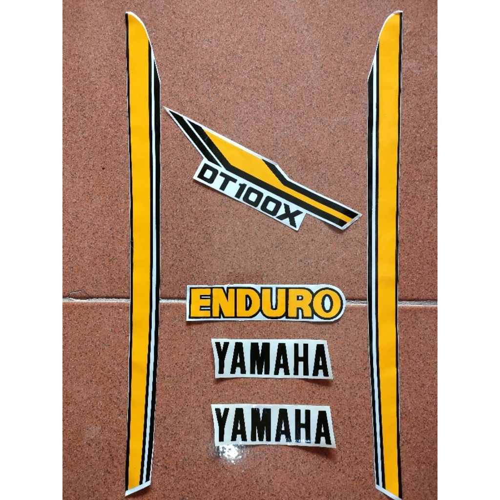 สติ๊กเกอร์ Yamaha DT100x Striping/dt100x enduro ดํา เหลือง