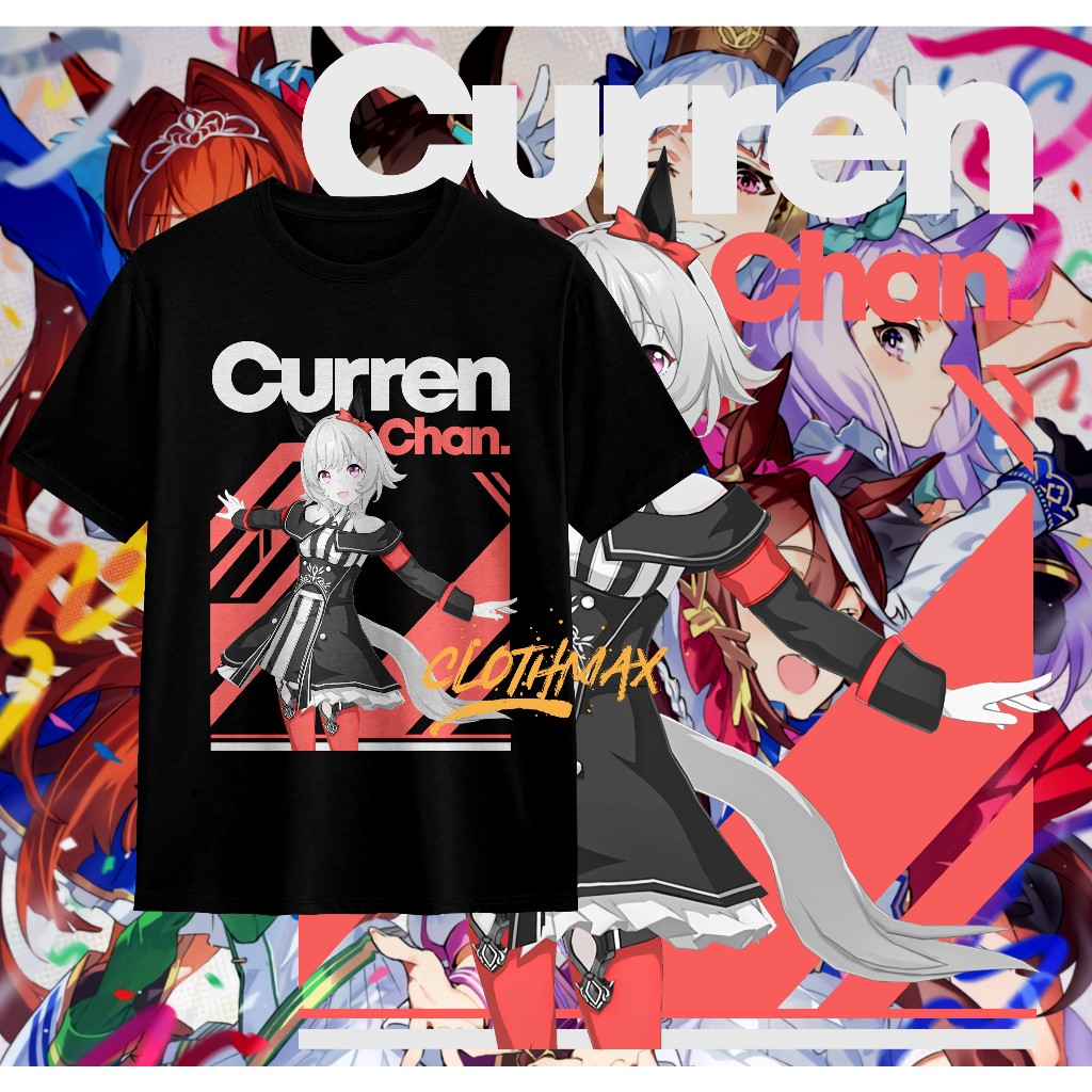เสื้อยืดผู้ใหญ่ Uma Musume Tshirt Curren Chan Pretty Derby Game Premium Silence Suzuka Unisex