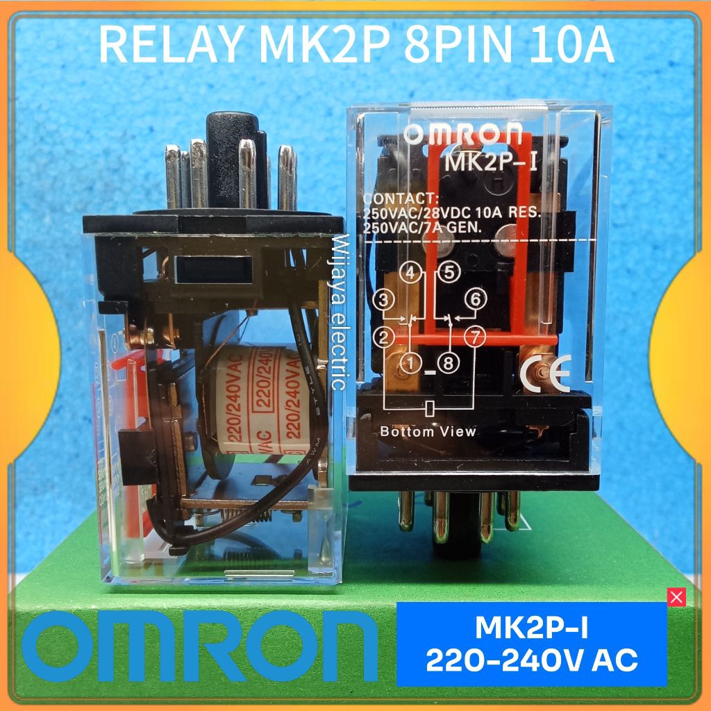 รีเลย์ Omron mk2 mk2p mk2p-i 220vac 10a 8 ฟุต omron ดั้งเดิม
