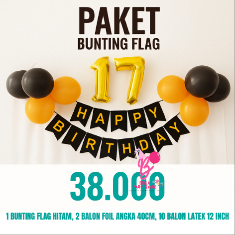 แพ็คเกจธงซาลาเปาสุขสันต์วันเกิด | แพ็คเกจวันเกิด | แพ็คเกจตกแต่งวันเกิด HBD