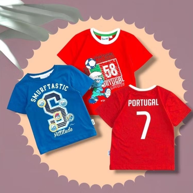 JSP962 //THE SMURF 100% ORIGINAL BRAND//BOYS T-SHIRT