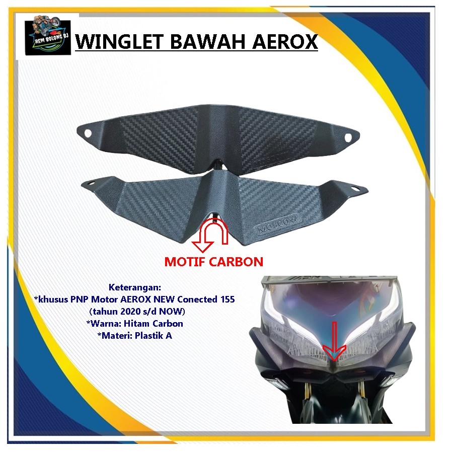 Aerox New Winglet / New Aerox 155cc Lower Winglet Accessories Aerox new winglet พลาสติก ABS Aerox wi