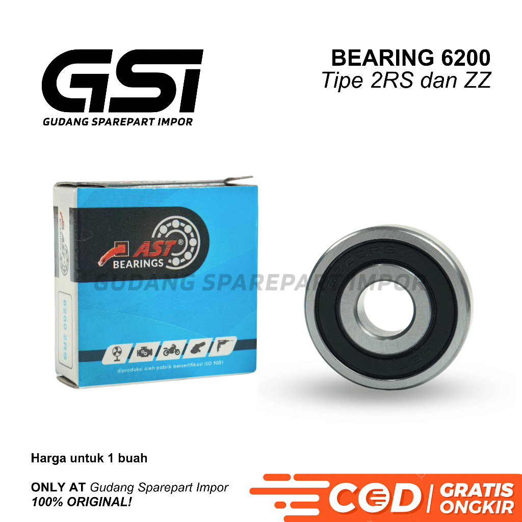 AST Bearing 6200 2RS / 6200ZZ Laker Laher