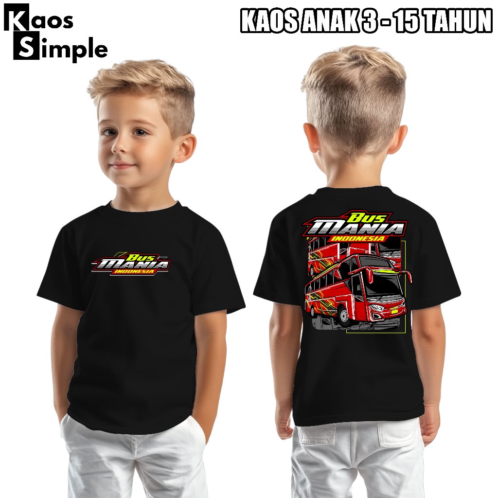 Bus Mania Kids Panda Jet Bus 3 Bus Basuri เสื้อยืดชายเสื้อยืด KAOSSIMPLE.IDN