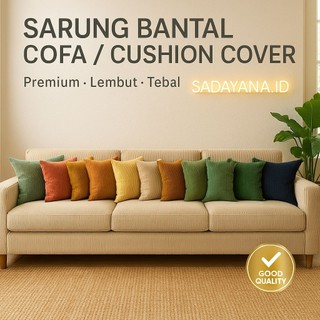 SADAYANA.ID - Sarung Bantal Sofa 35x35 40x40 45x45 50x50 60x60 Bahan Corduroy Premium Warna Terlengkap Bisa Custom