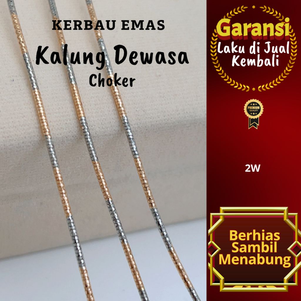 Buffalo Gold สร้อยคอผู้ใหญ่ธรรมดา Choker Chain 10K EP สี Ready ขนาด 41cm