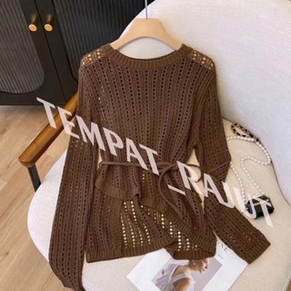 Sweater Rajut Komputer Yaruma Zie-Zie Korean Jaring Tali Wanita Knitwear