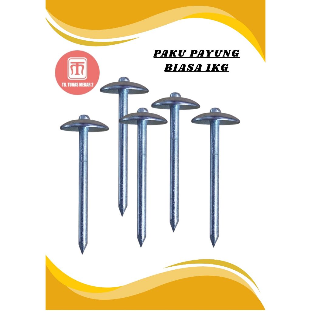 UMBRELLA NAILS/ 5 CM / 7 CM ZINC NAILS / ASBES NAILS