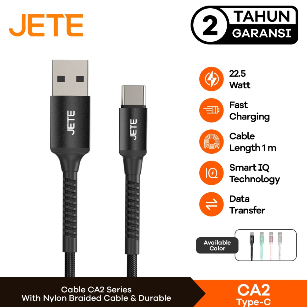 CODE Q7C Data Cable สาย USB Type C 225W 5A Fast Charging JETE CA2 รับประกัน 2 ปี
