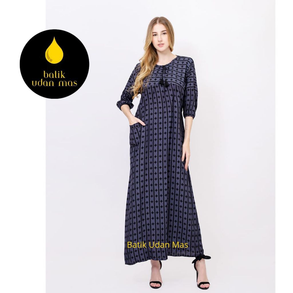 Batik udan mas - MONA LISA Dress Striped Motif วัสดุเรยอนพรีเมี่ยม/ชุด Lovita โมเดิร์น/ชุดแม็กซี่ลาย