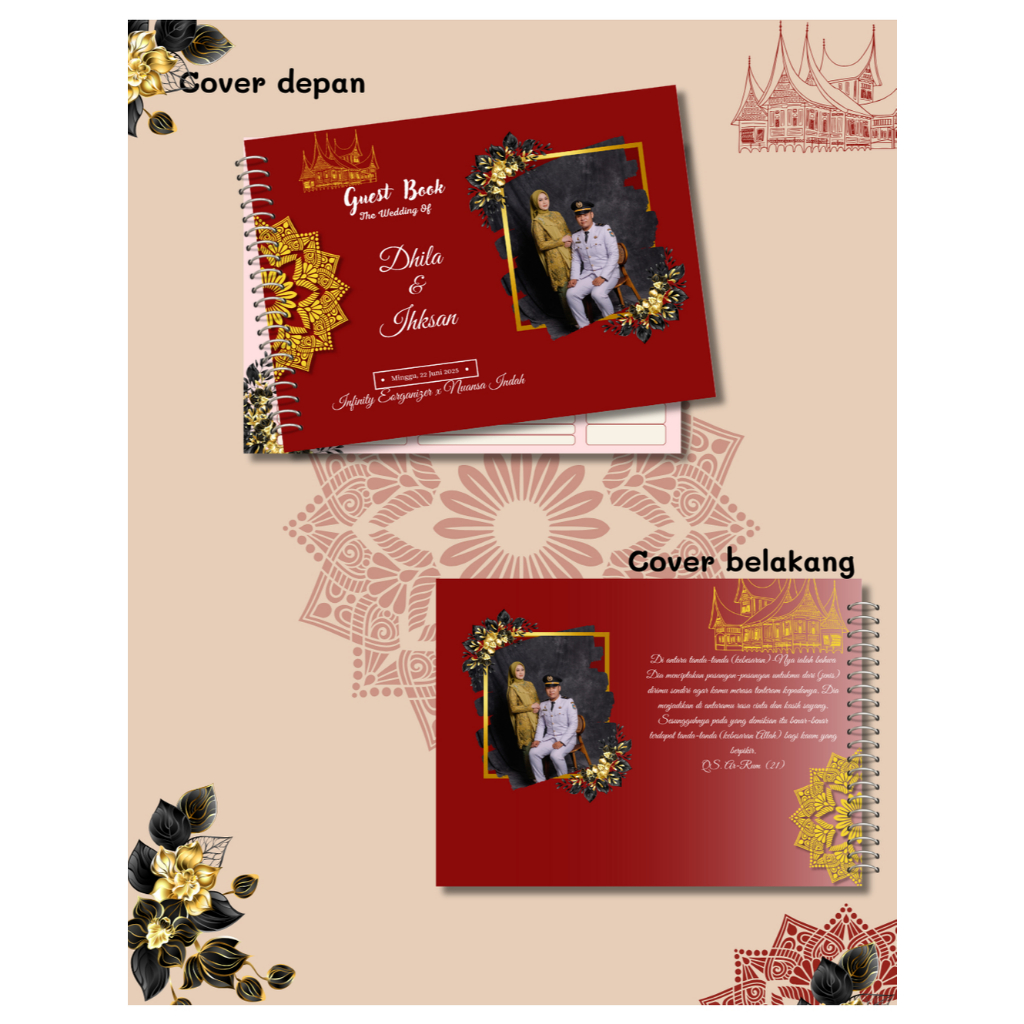 ELEGANT WEDDING GUEST BOOK FREE (ชื่อ วันที่ ตําแหน่ง และรูปภาพ)