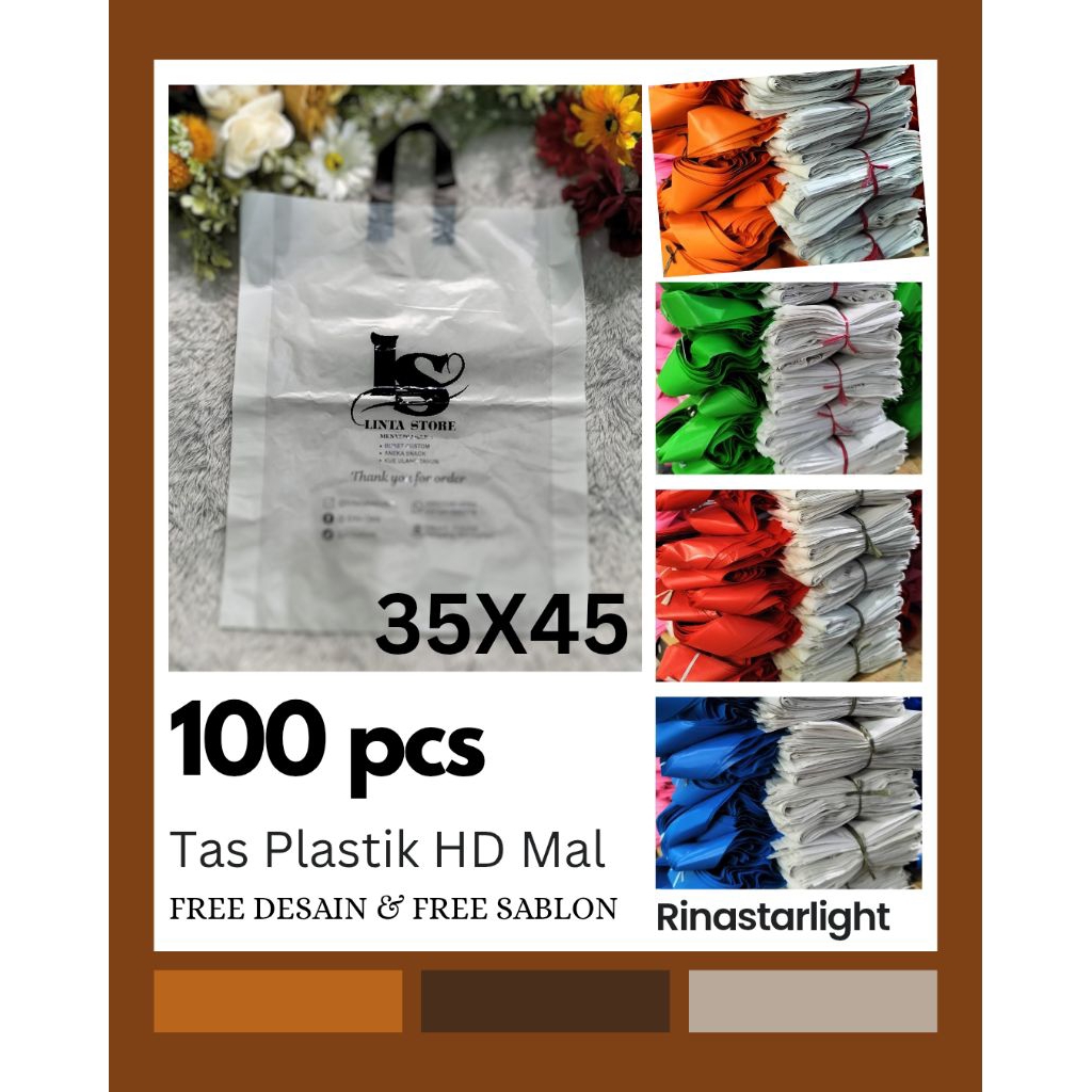 ถุงพลาสติก HD Mall ขนาด 35x45 ถุงพลาสติกพิมพ์ลายสกรีน