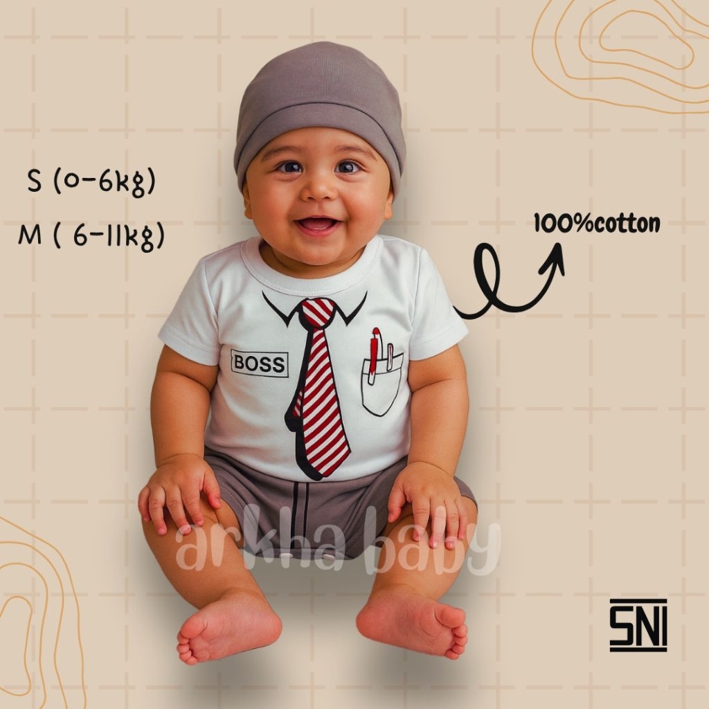 เสื้อผ้าเด็ก JUMPER WITH BOSS MOTIF / BABY BOSS JUMPSUIT