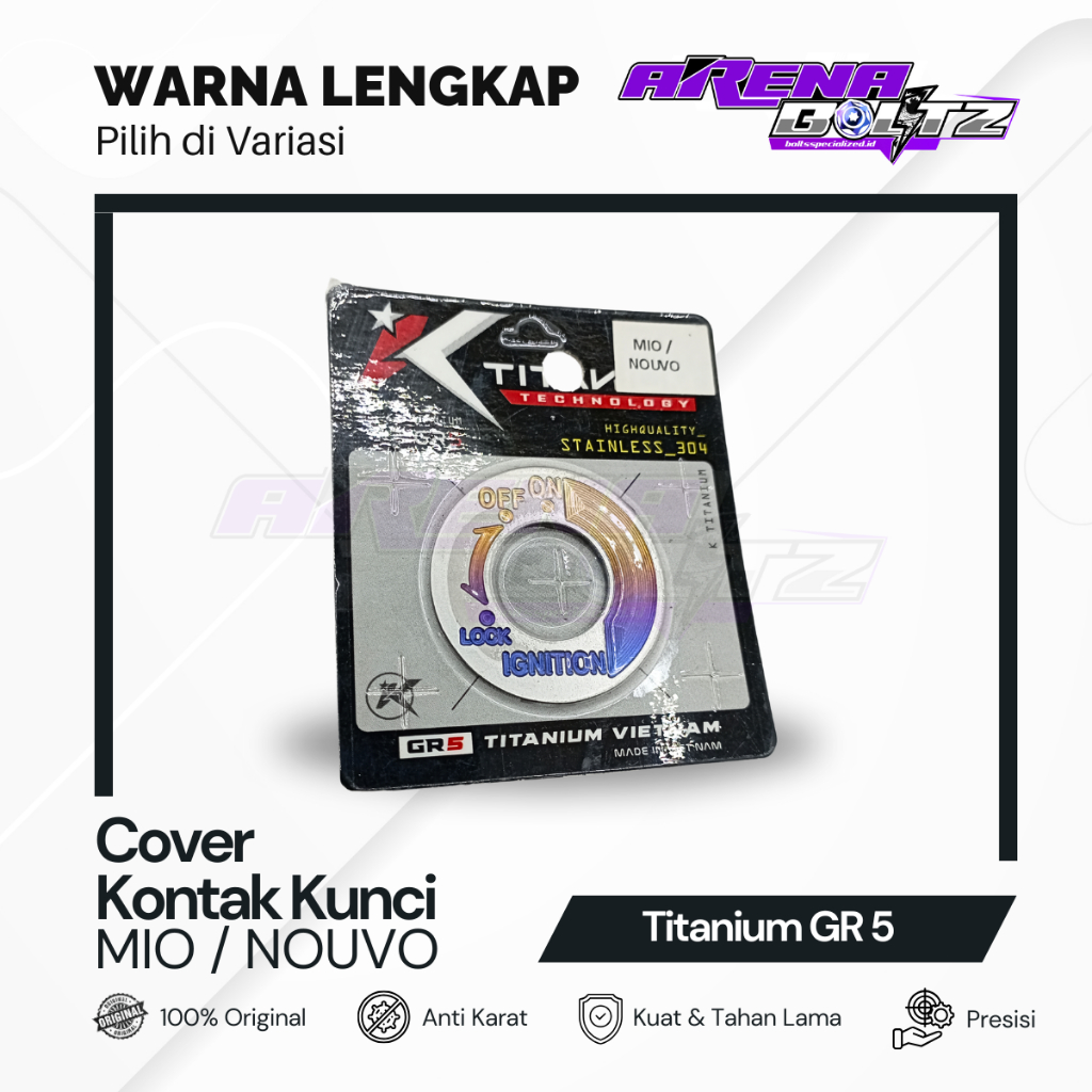 K-TITANIUM ฝาครอบสัญลักษณ์ Contact Key Titanium GR5 Mio / Nouvo Original Vietnam